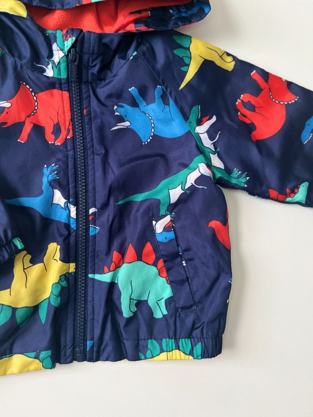 Baby boys, 12 months, dinosaur AOP fleece lined windbreaker, spring outerwear